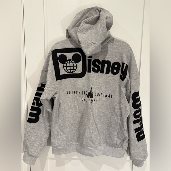 Disney Tops - Disney World Parks  2023 Authentic Original 1971 Gray Black Hoodie Size S Zip up